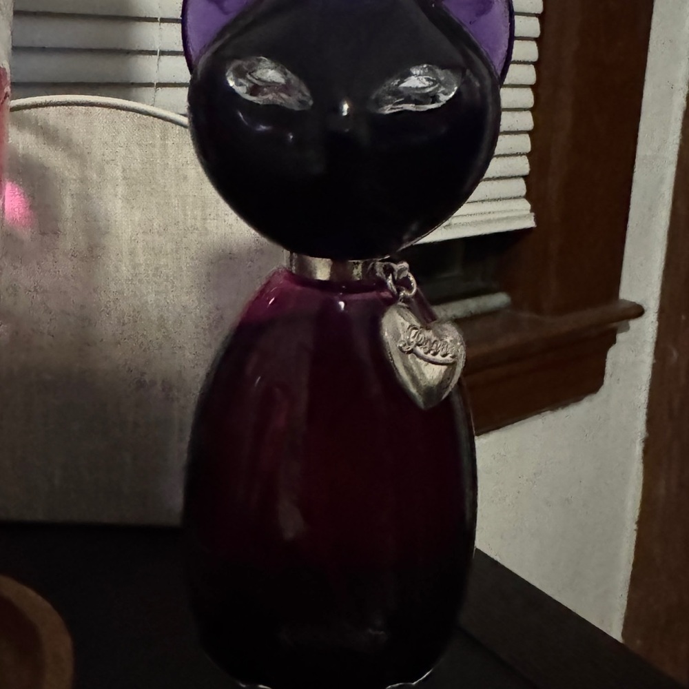 Katy Perry Collections Purple Cat Glass Perfume Bottle with Silver Heart Charm